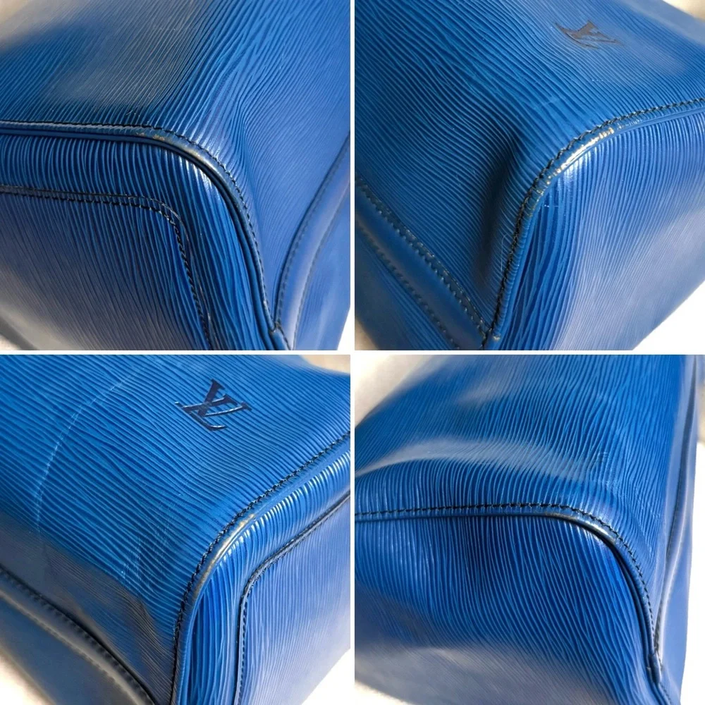 Authentic Louis Vuitton Speedy 35 Epi Leather satchel Bag Toledo blue M42995